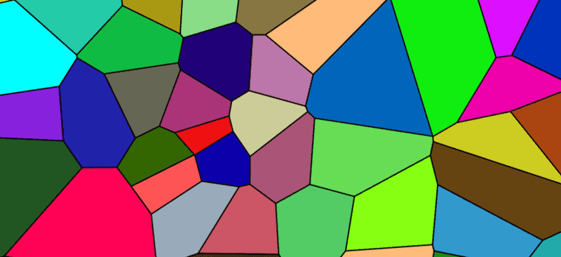 Example Voronoi diagram used for landzone and biome placement